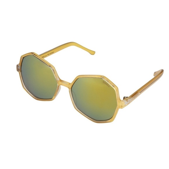 Komono Sunglasses NEW Women's Geometric Gold Clear Bonnie - Picture 2 of 3